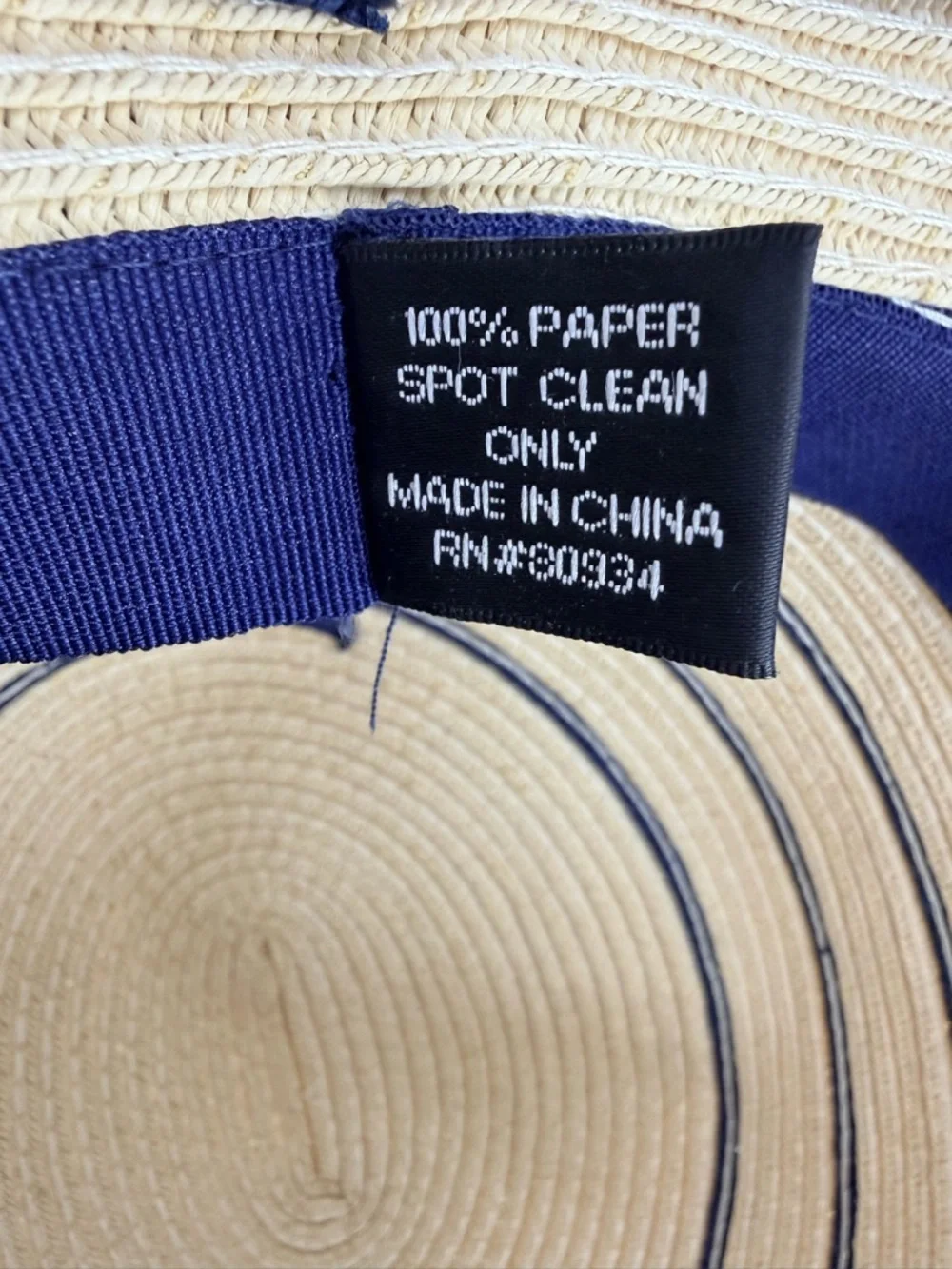 August Navy Blue Straw Cloche Bucket Hat
